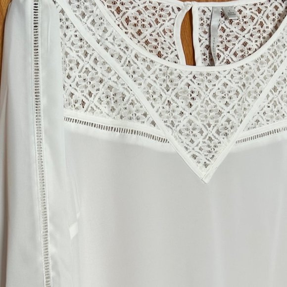 Lauren Conrad blouse. White, sheer, size L. - Picture 2 of 5